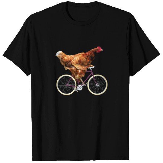 Quirky Chicken Riding Bicycle T-Shirts