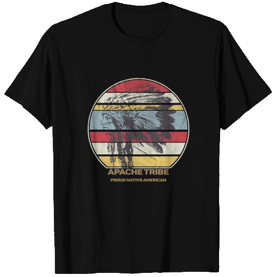 Apache Tribe Native American Indian Proud Retro Sunset - Apache - T-Shirt