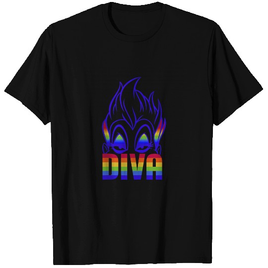 Disney Villains Ursula Rainbow Diva Face T-Shirts