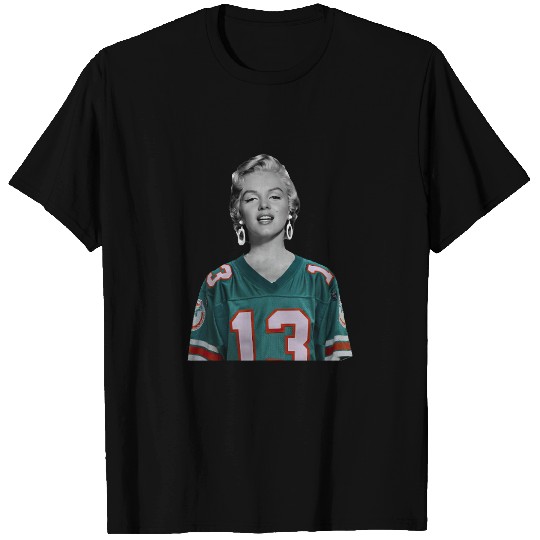 Vintage Marilyn Monroe wearing a Miami Dolphins Shirt