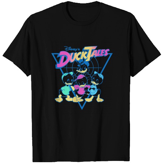 Disney DuckTales  Neon Outlines Group Shot Distressed T-Shirts