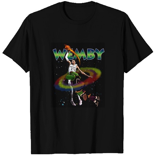Victor Wembanyama Wemby Space Jam Monstar Dunk 90's Vintage Style Retro Custom Graphic Design T-Shirt