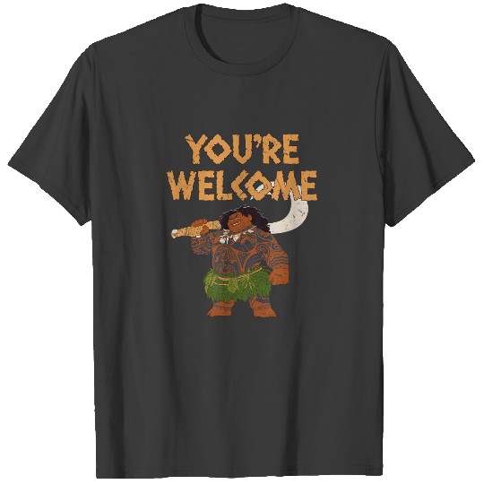 Disneys Moana Maui Confident Pose You're Welcome Retro Logo T-Shirts