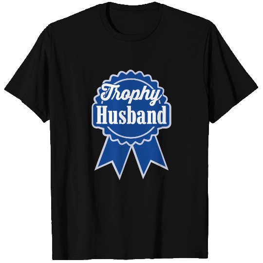Trophy Husband Retro Ribbon Style T Shirt