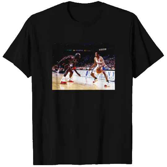 Allen Iverson crossing over Michael Jordan graphic t shirt