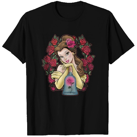Disneyss Beauty And The Beast Belle Rose Frame Portrait T-Shirts