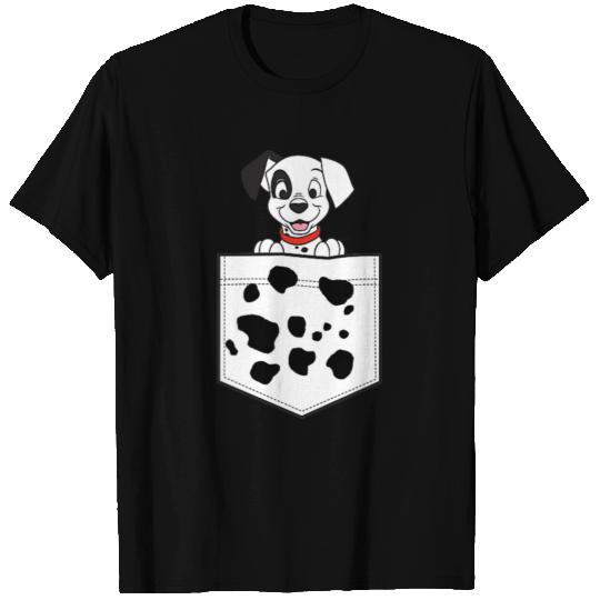 Disney 101 Dalmatians Patch Puppy Dotted Pocket Logo T-Shirts