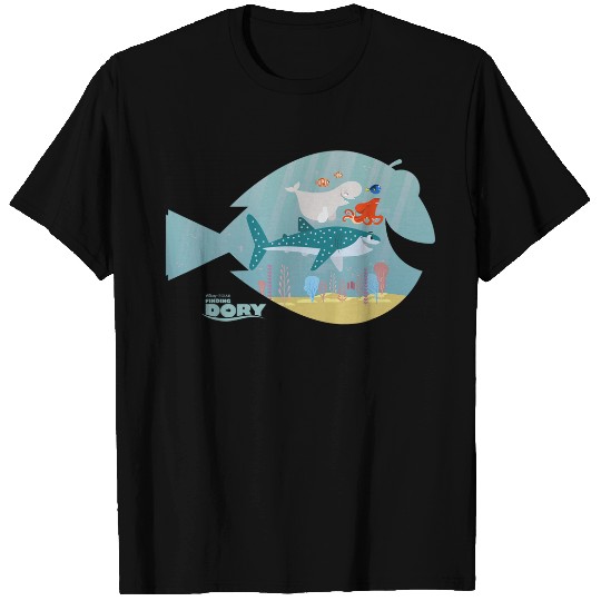 Disneyss Pixars Finding Dory Fish Frame Adventure Crew Logo T-Shirts