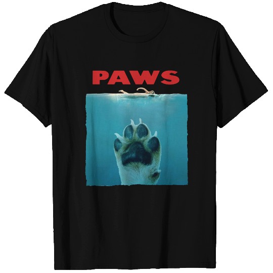 Paws - Jaws Dog Puppy Jaws Mashup Shirt Parody Cool White T-Shirt
