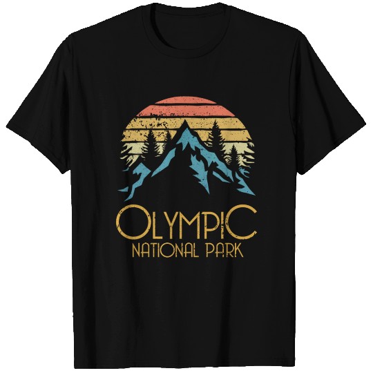 Retro Olympic National Park Washington Mountains T-shirt