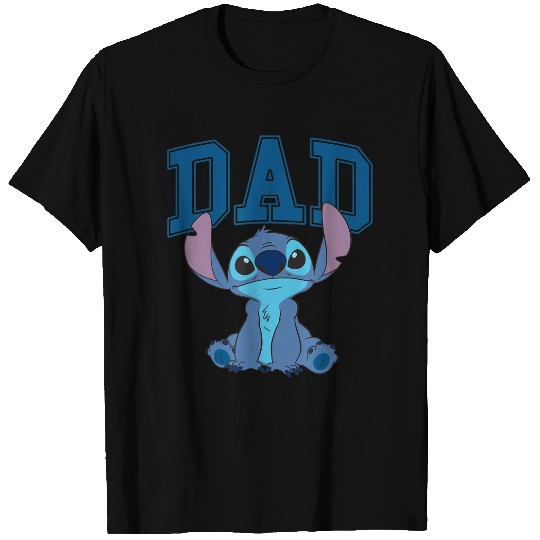 Disney Lilo Stitch Dad Cool Stitch Collegiate Logo T-Shirts
