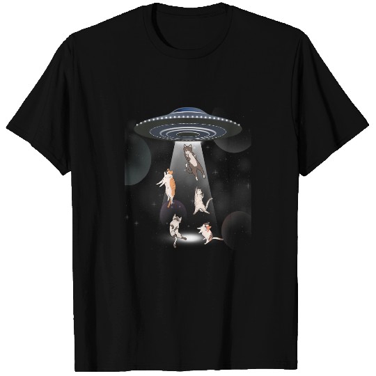 Cat Paws Alien Cat Galaxy Cat Cat UFO T-Shirts