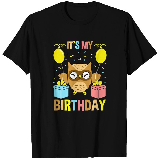 Cute Owl Its My Birthday Owl T-Shirts