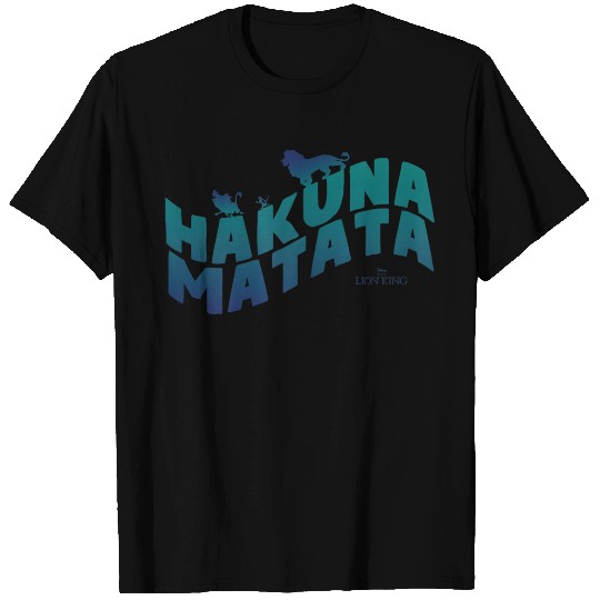 Disneyss Lion King Hakuna Matata Blue Text Trio Logo T-Shirts