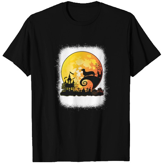 Dachshund Witch moon Pumpkin Halloween Costume T-Shirts