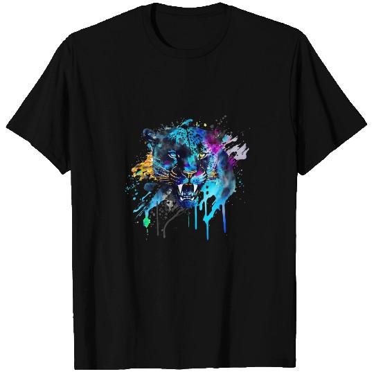 black cats Paws panthers Wild Cat Graphic Face T-Shirts