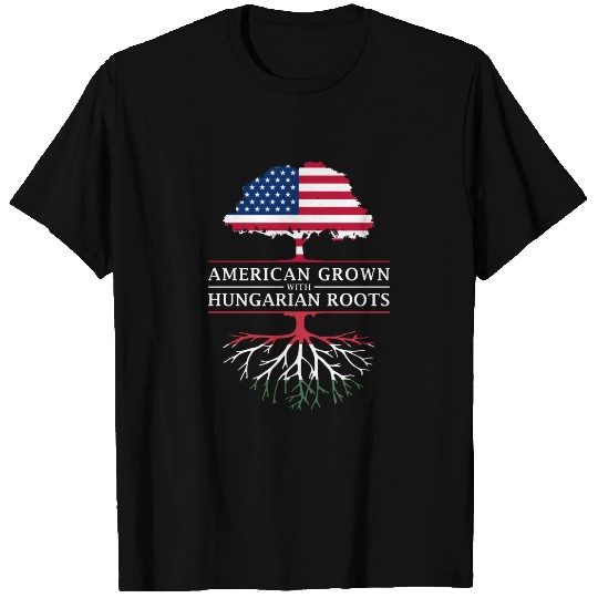 American Grown with Hungarian Roots Hungary Design T-shirt