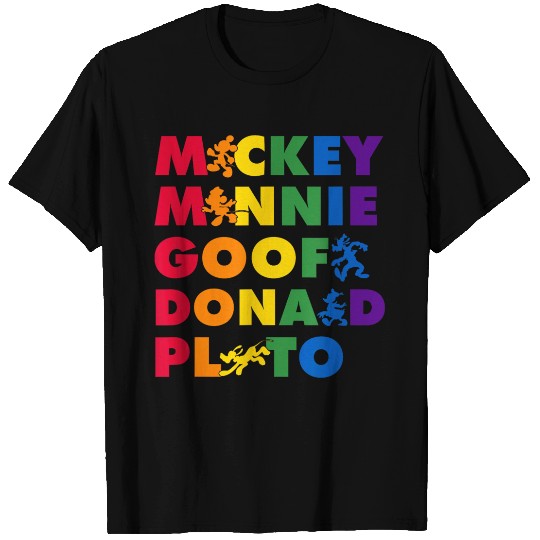 Disneyss Mickey Friends Name Stack Pride T-Shirts