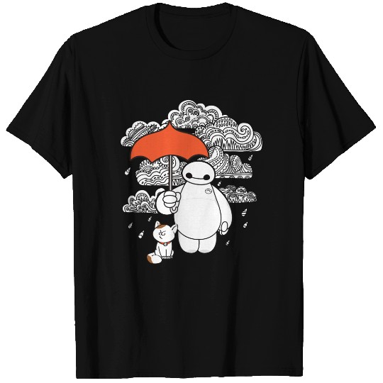 Disney Big Hero 6 Baymax Patterned Rain Clouds Portrait T-Shirts
