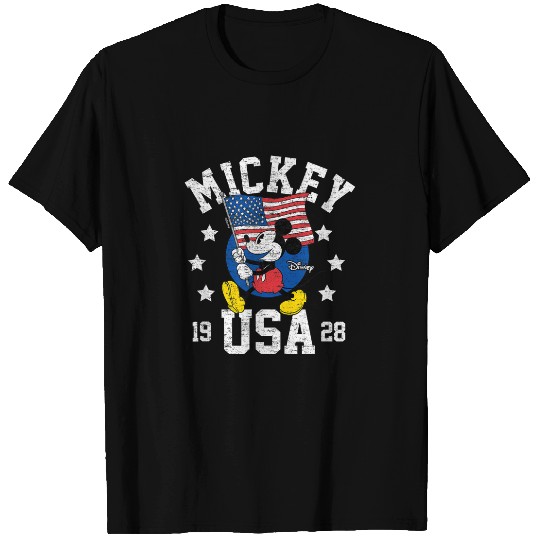 Disney Mickey Waving Flag USA T-Shirts