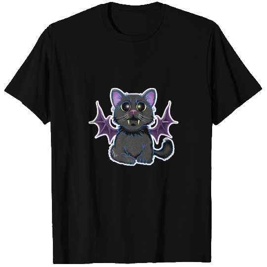 black cats Paws Cute Bat Wing Cat Vampire Funny Halloween Costume DOTD 43 T-Shirts