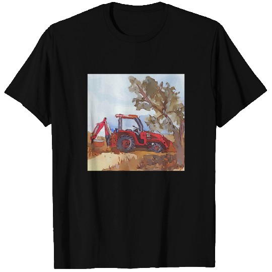 Kubota Tractor with Backhoe attached - Kubota Tractor - T-Shirt