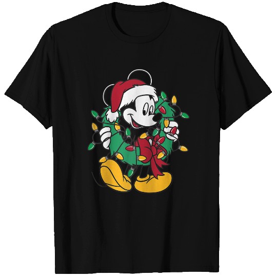 Disney Mickey Mouse Christmas Lights Raglan Baseball Tee T-Shirts