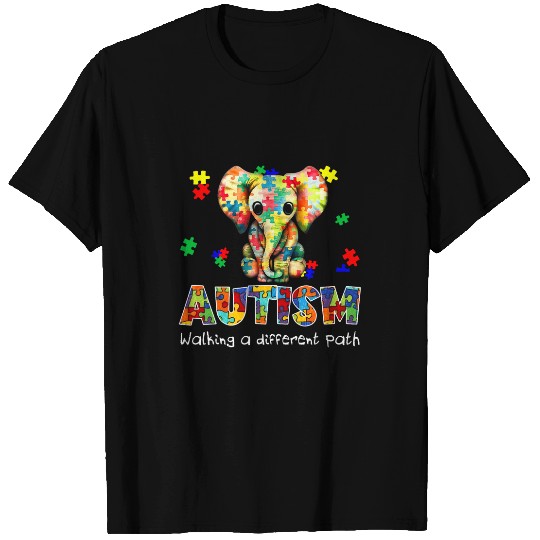 Elephants Lover Autism Autism Walking A Different Path T-Shirts