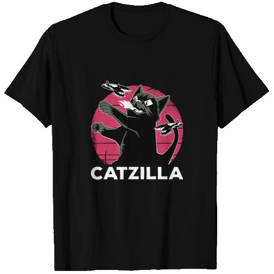 black cats Paws CATZILLA black cats Apparel Catzilla T-Shirts