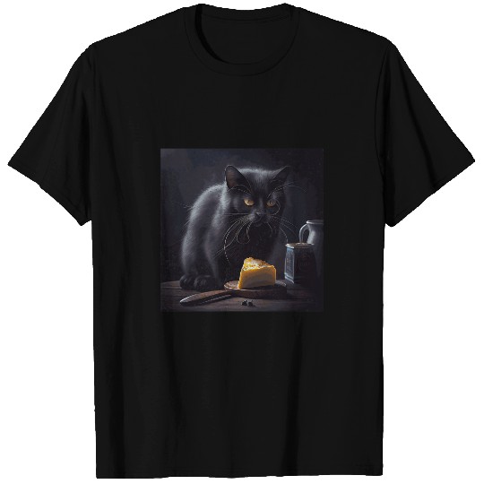 black cats Paws Eat Cheese 2 T-Shirts