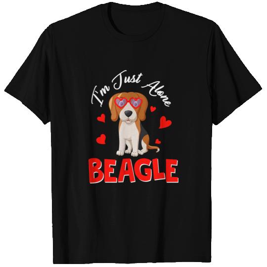 antis Valentines Alone Beagle For Single Women Men T-Shirts
