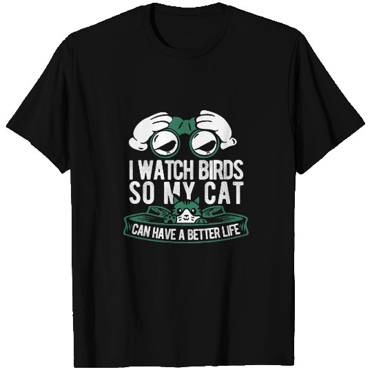 black cats Paws Birdwatching Cat Ornithologist Ornitology Bird Birdwatcher T-Shirts