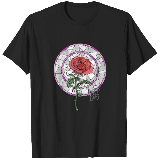 Disneyss Beauty And The Beast Stained Glass Rose T Shirts