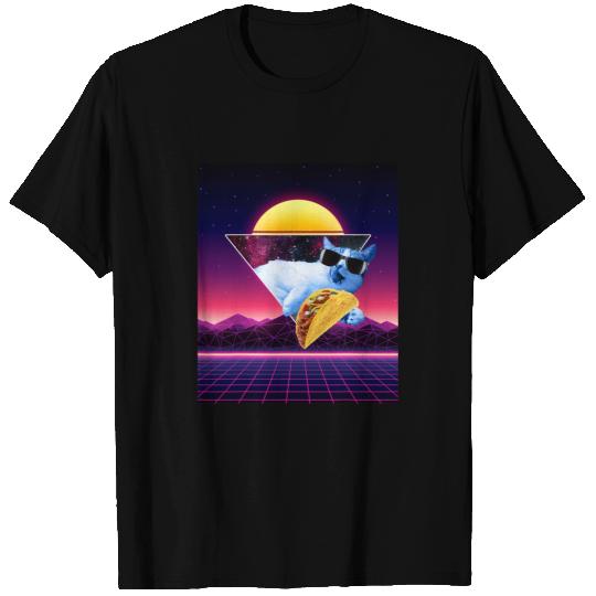 Cat Paws Aesthetic Synthwave cat taco T-Shirts