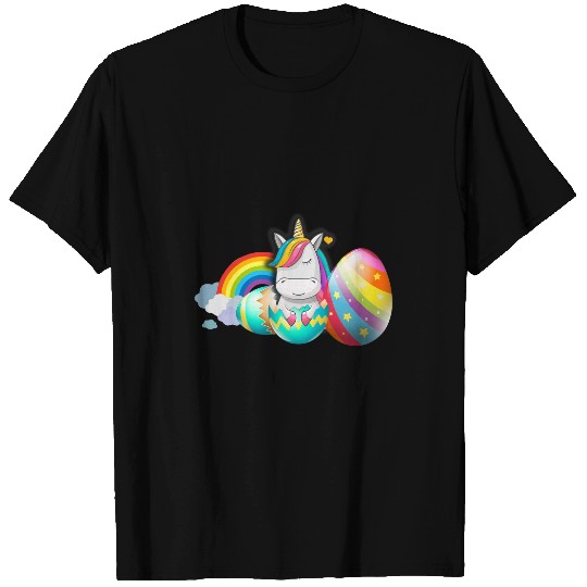 Unicorns Easter Unicorns Cute Bunny Rainbow Easter Eggs For Men Women T-Shirts