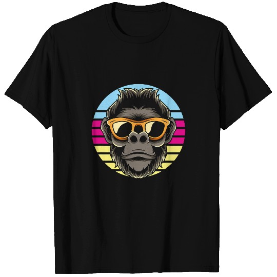 Monkey Lover Gorilla With Sunglasses Great Ape Monkey Funny Animal T-Shirts
