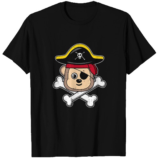 Monkey Lover Pirate Monkey Crossbones Costume Easy Animal Halloween Gifts T-Shirts