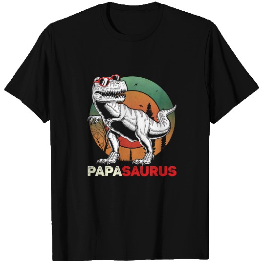 Dinosaur Dino Papasaurus Rex Dad Papa Dinosaur TRex Papa Saurus 4 T-Shirts
