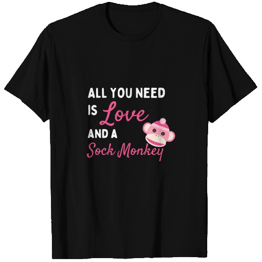 Monkey Lover Love and A Sock Monkey Gift for Sock Monkey Fans T-Shirts