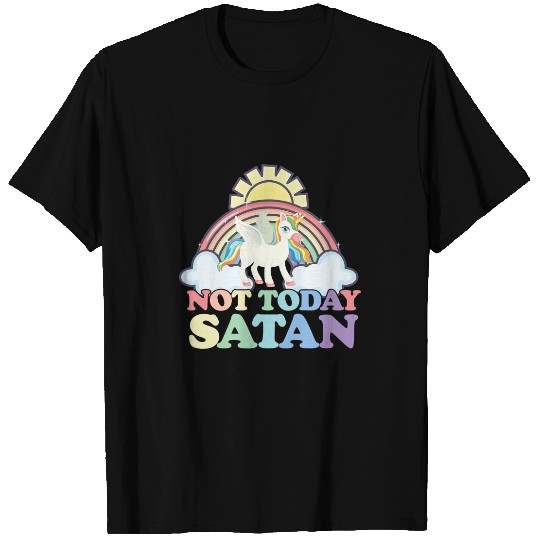 Unicorns Not Today Satan Rainbow T-Shirts