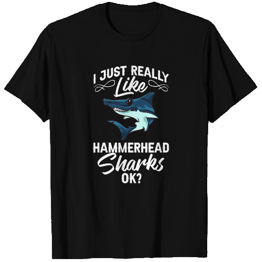 Ocean Shark Hammerhead Shark Head Tooth Funny T-Shirts