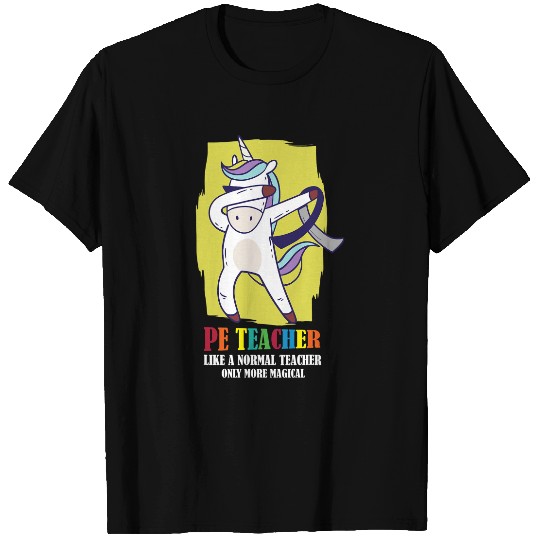 Unicorns PE Physical Education Teacher Dabbings Unicorns Teacher T-Shirts