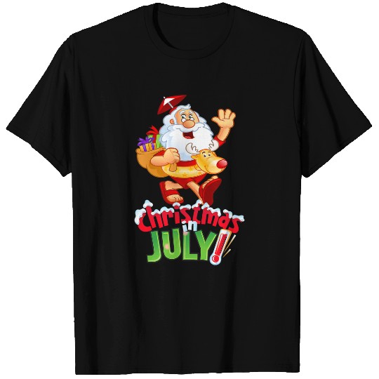 Funny Christmas in July Summer Reindeer Float Xmas T-Shirts