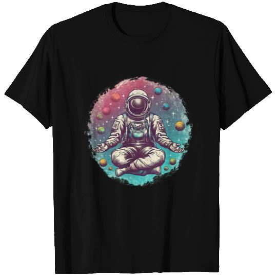 Astronauts Meditating Astronaut Galaxy Spaceman Astronomer Cosmos T-Shirts