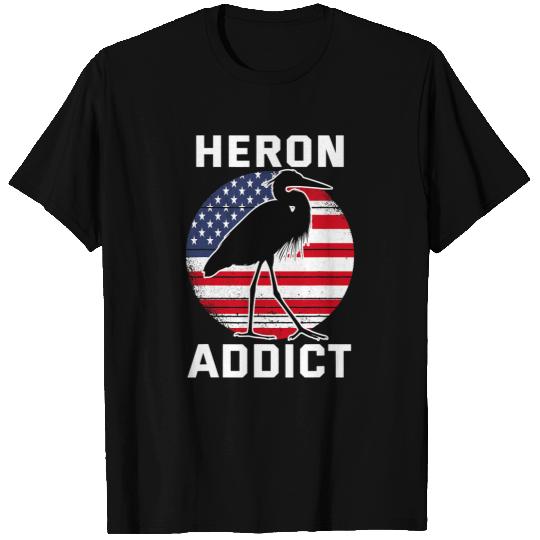 American Birding Heron Addict Blue Heron T-Shirts