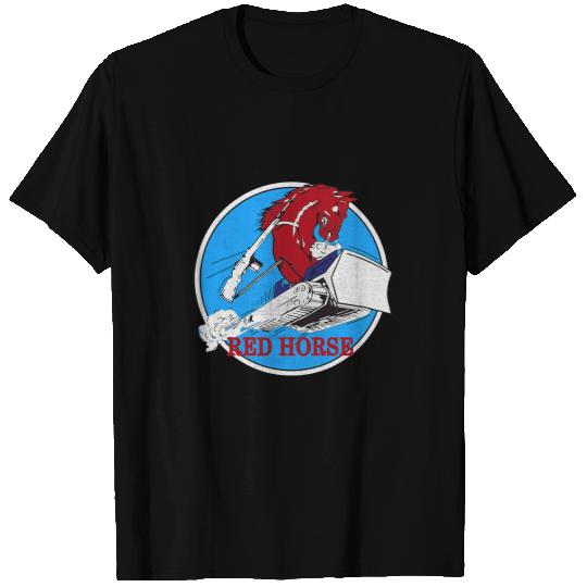 Funny Horse RED HORSE Combat Engineer US Military T-Shirts