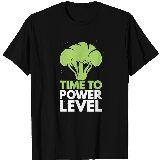 Funny Time To Power Level Broccoli Vegetarian Vegans T-Shirts