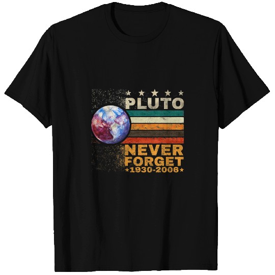 Astronauts Pluto Never Forget Watercolor Retro Style Space Science T-Shirts