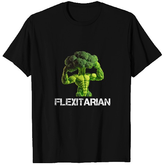 Flexitarian Broccoli Bodybuilder Clean Eating Weight Lifting T-Shirts