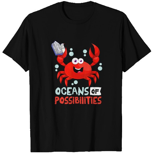Book Reading Oceans of Possibilities Summer Reading 2T Crab T-Shirts
